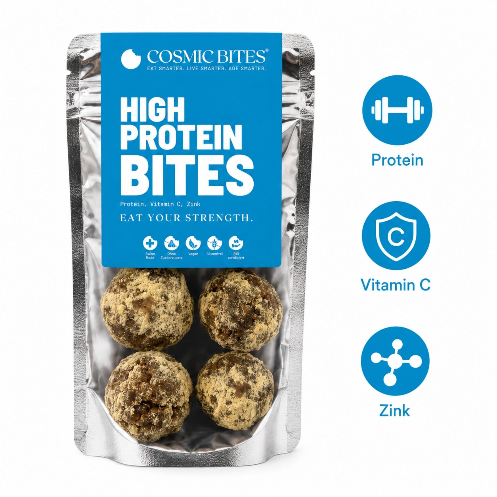 BIO High Protein Bites mit extra Protein, Vitamin C, Zink