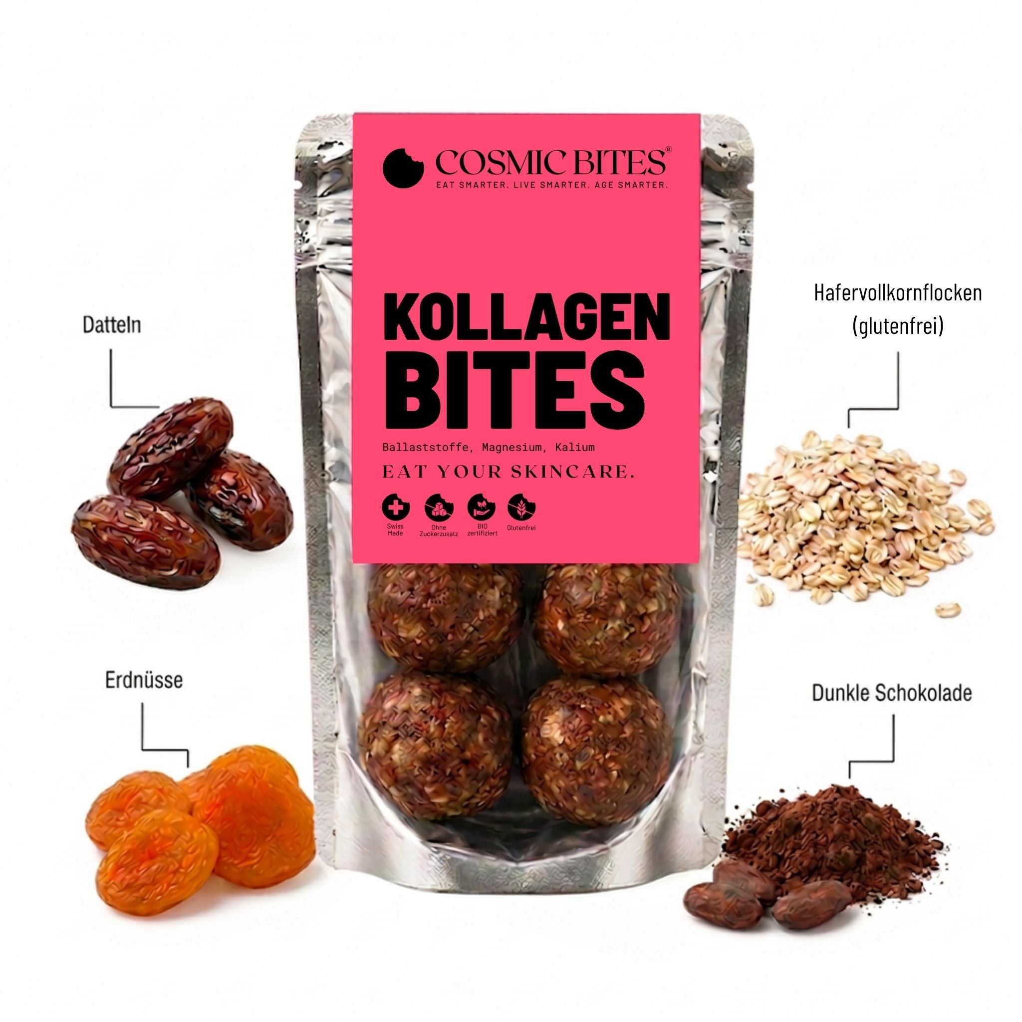 BIO Kollagen Bites mit Ballaststoffen, Magnesium, Kalium