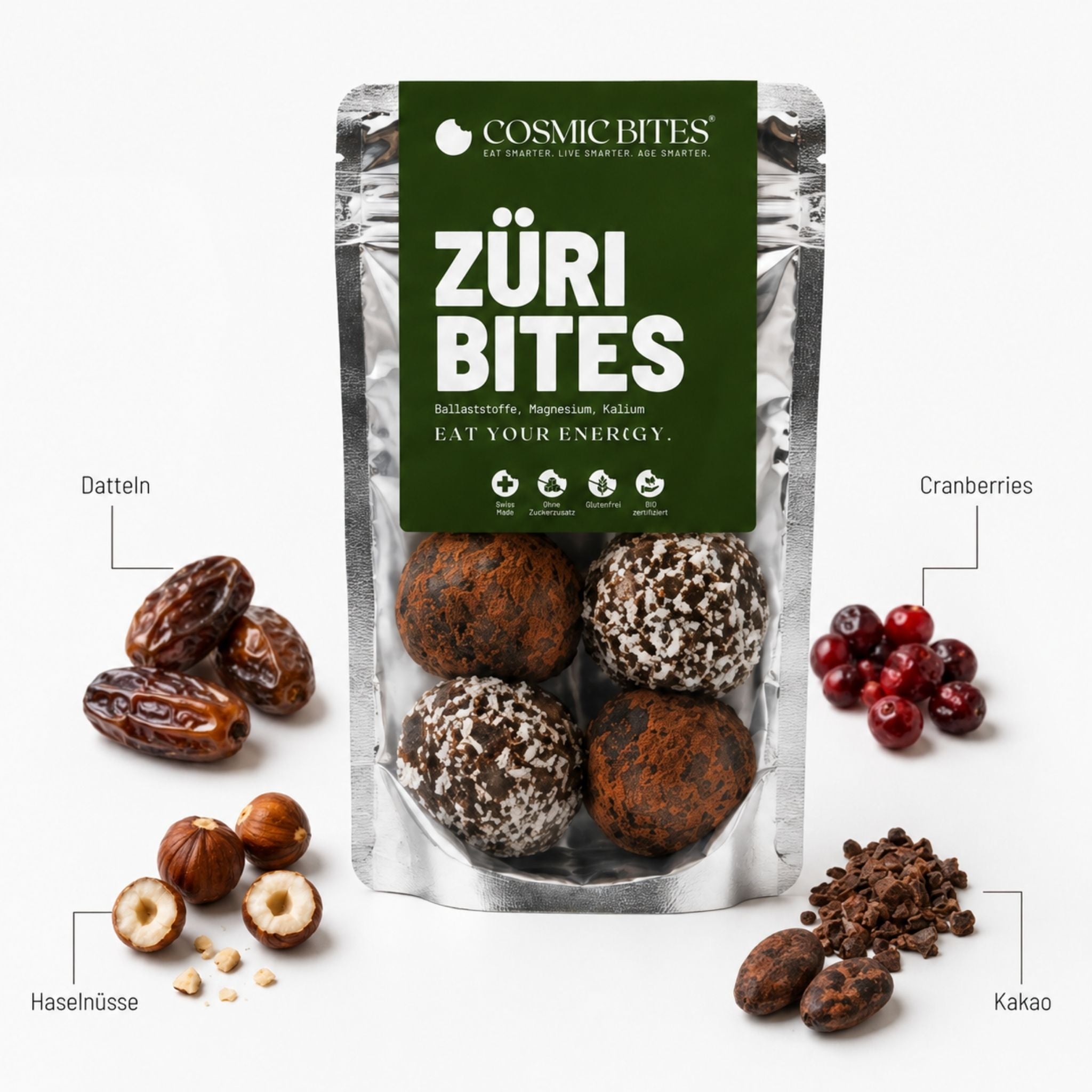 BIO Züri Bites mit Ballaststoffen, Magnesium, Kalium