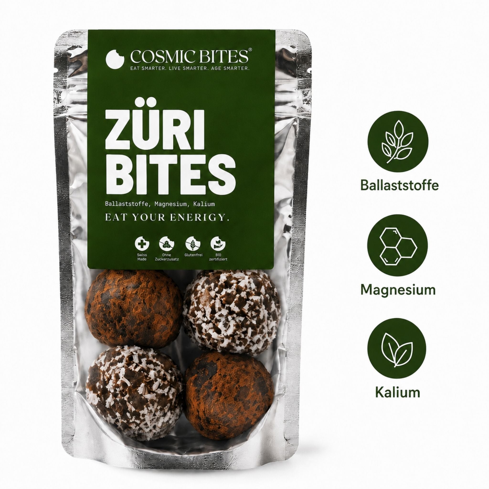 BIO Züri Bites mit Ballaststoffen, Magnesium, Kalium