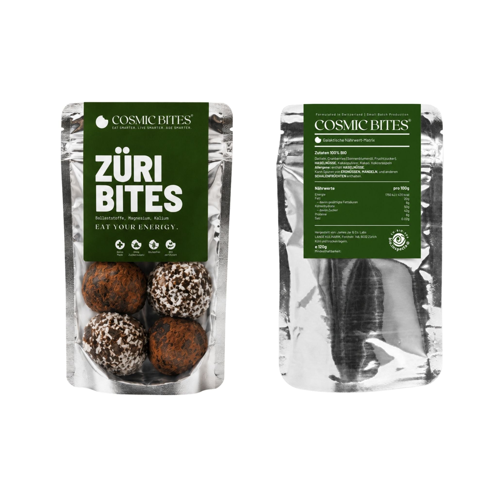 BIO Züri Bites mit Ballaststoffen, Magnesium, Kalium
